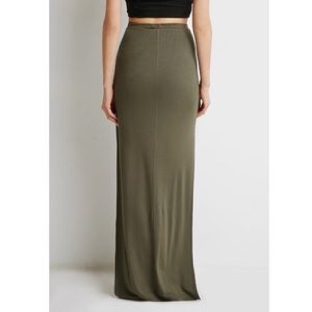 Olive green maxi skirt